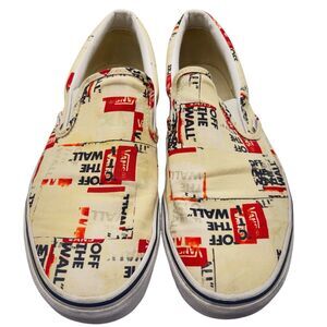 Vans Packing Tape Slip On Shoes Mens  Blanc Womens De Blanc Sneaker Mens 11.5